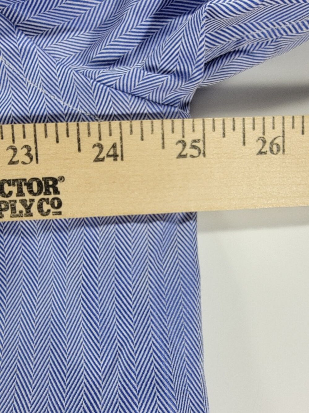 NEW Men's ETON Shirt Blue Herringbone Shirt Classic Fit 44 17.5 Button Front NWT - Picture 9 of 14